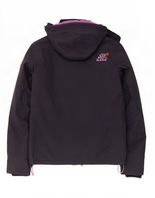 Giacca a vento con cappuccio da donna Superdry UK 14 medio blu navy