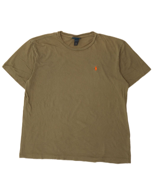 Polo Ralph Lauren T-shirt da uomo Top grande in cotone kaki