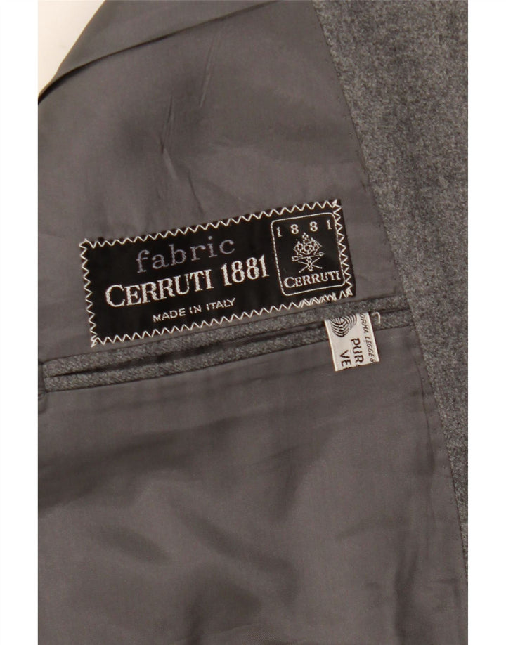 Giacca blazer da uomo a 2 bottoni Cerruti 1881 UK 42 XL lana grigia