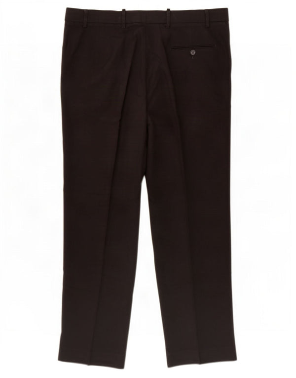 Pantaloni da abito regolari da uomo Marks & Spencer W38 L31 poliestere nero