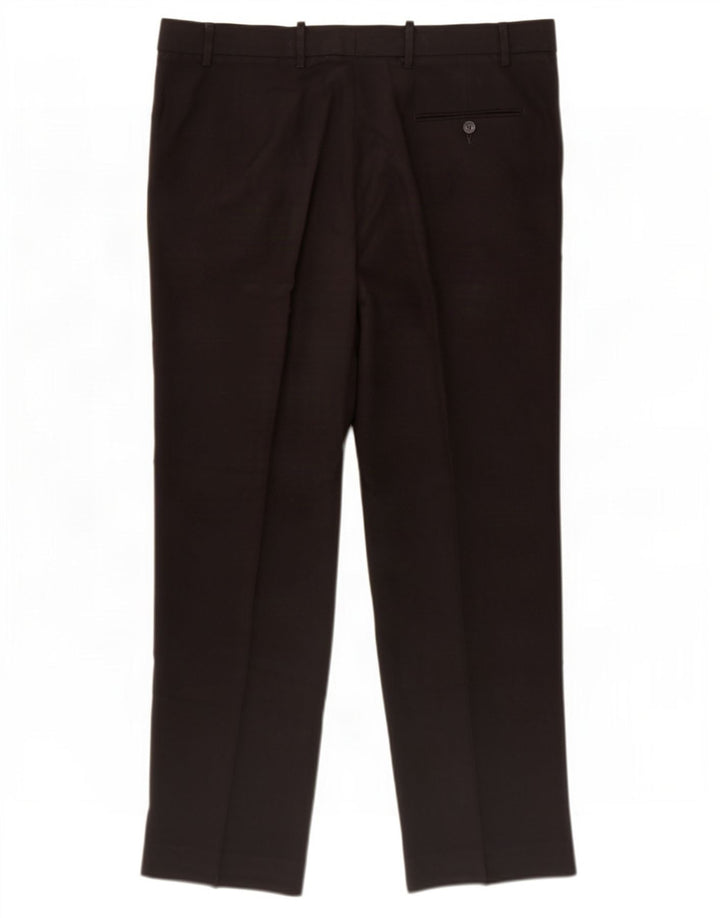 Pantaloni da abito regolari da uomo Marks & Spencer W38 L31 poliestere nero