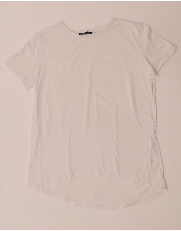 T-shirt Zara da donna Top UK 10 piccola in cotone bianco