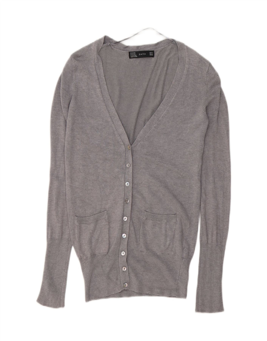Maglione Cardigan Da Donna ZARA UK 10 Piccolo Rayon Grigio