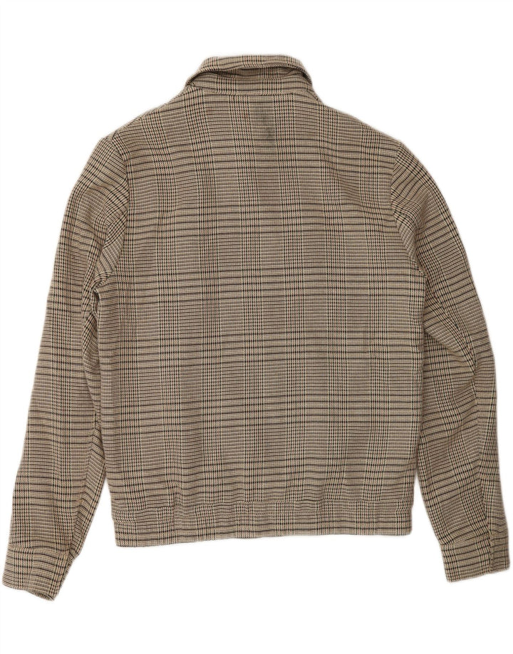 Giubbotto bomber con zip intera da donna Zara UK 14 Poliestere a quadri beige medio