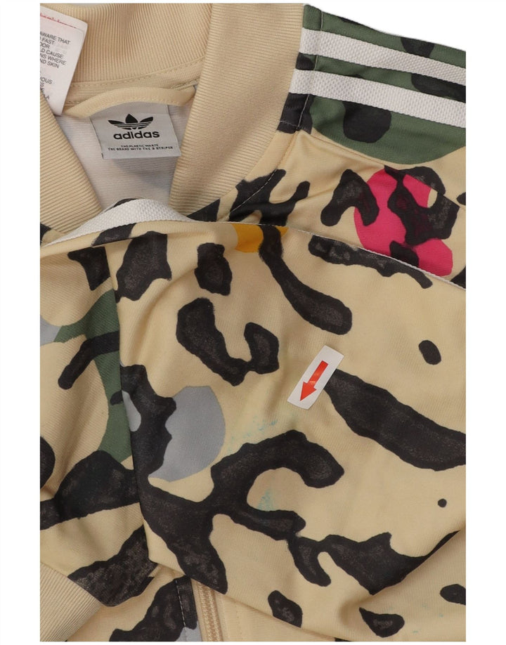 Giacca Top della Tuta da Bambina ADIDAS 15-16 Anni Poliestere con Stampa Animalier Beige