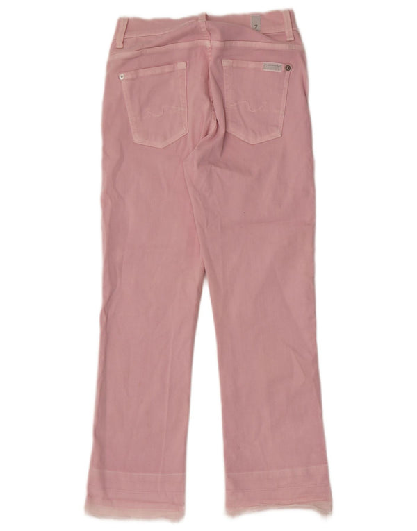 Pantaloni casual dritti da donna 7 For All Mankind W26 L26 cotone rosa