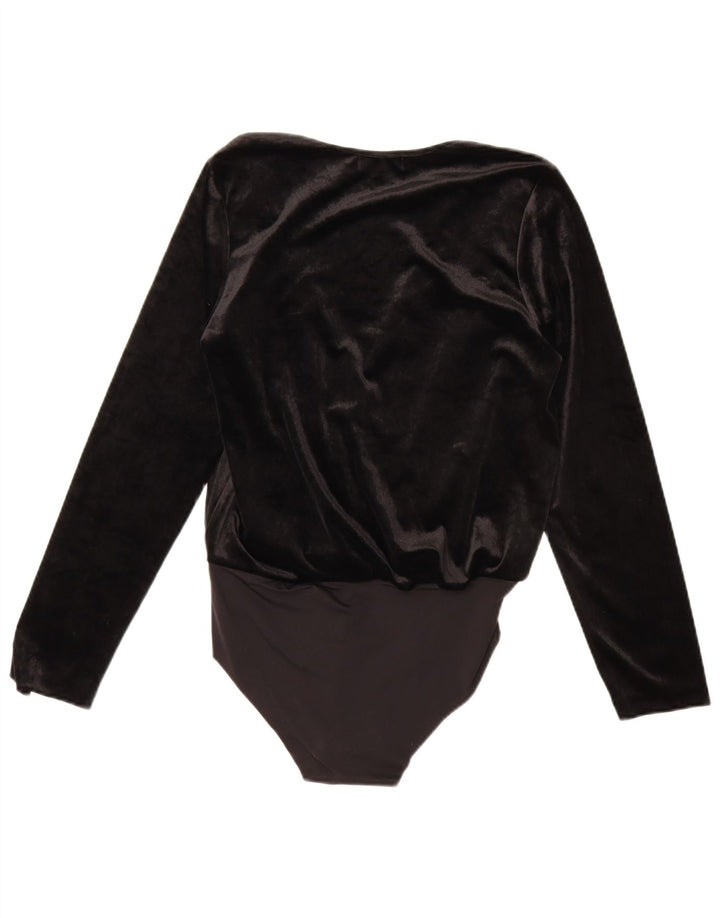 Body in velluto da donna Zara UK 14 medio nero in poliammide