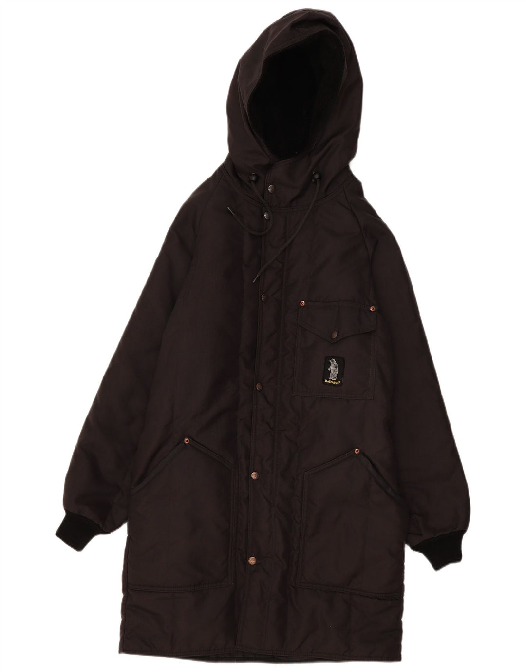 Cappotto imbottito con cappuccio da uomo Refrigue UK 38 medio nero