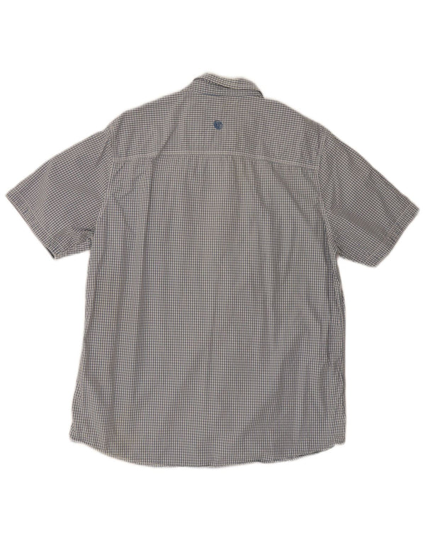 Camicia a maniche corte da uomo Fat Face Large in cotone a quadretti blu