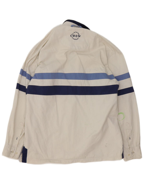 Crew Clothing Camicia pullover da uomo in cotone a righe bianche medie