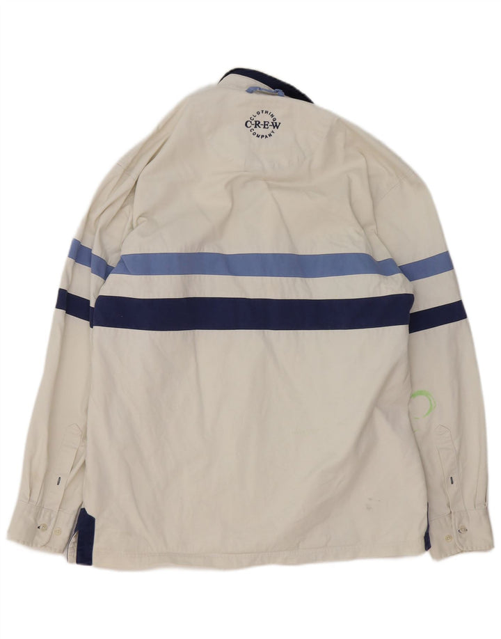Crew Clothing Camicia pullover da uomo in cotone a righe bianche medie