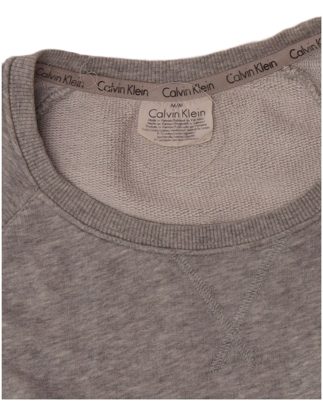 Felpa grafica da uomo Calvin Klein, maglione, cotone chiazzato grigio medio