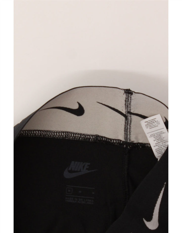 NIKE Womens Graphic Leggings UK 14 Medium Black Cotton Vintage Nike and Second-Hand Nike from Messina Hembry 