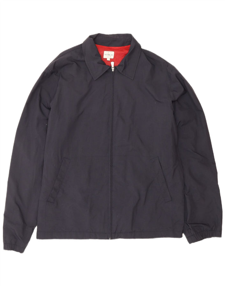 CALVIN KLEIN JEANS Mens Bomber Jacket UK 38 Medium Navy Blue Nylon