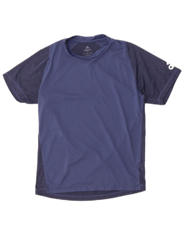 T-shirt grafica Adidas Aeroready da uomo Top Small Blu navy Colourblock