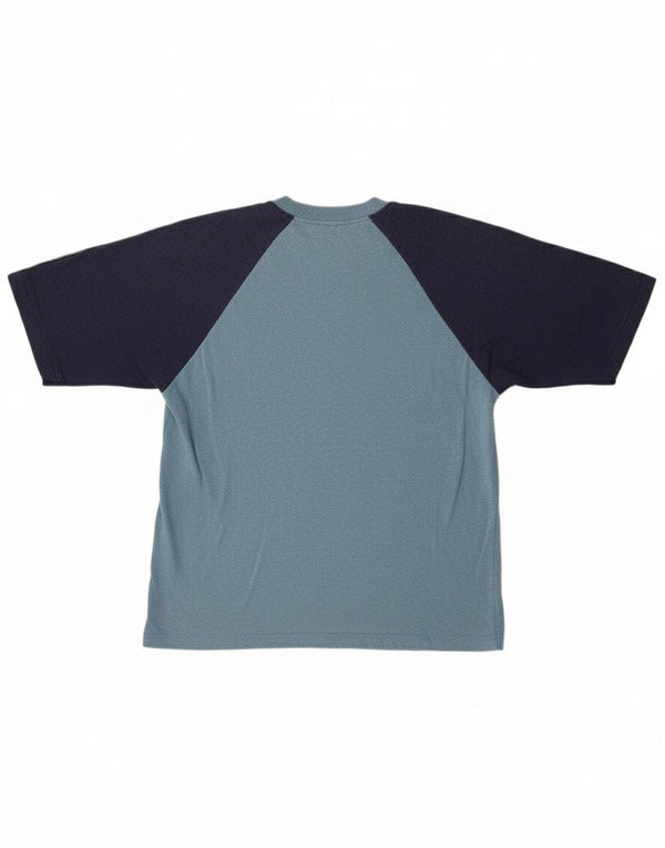 T-shirt grafica da uomo Asics Top in cotone color block blu medio