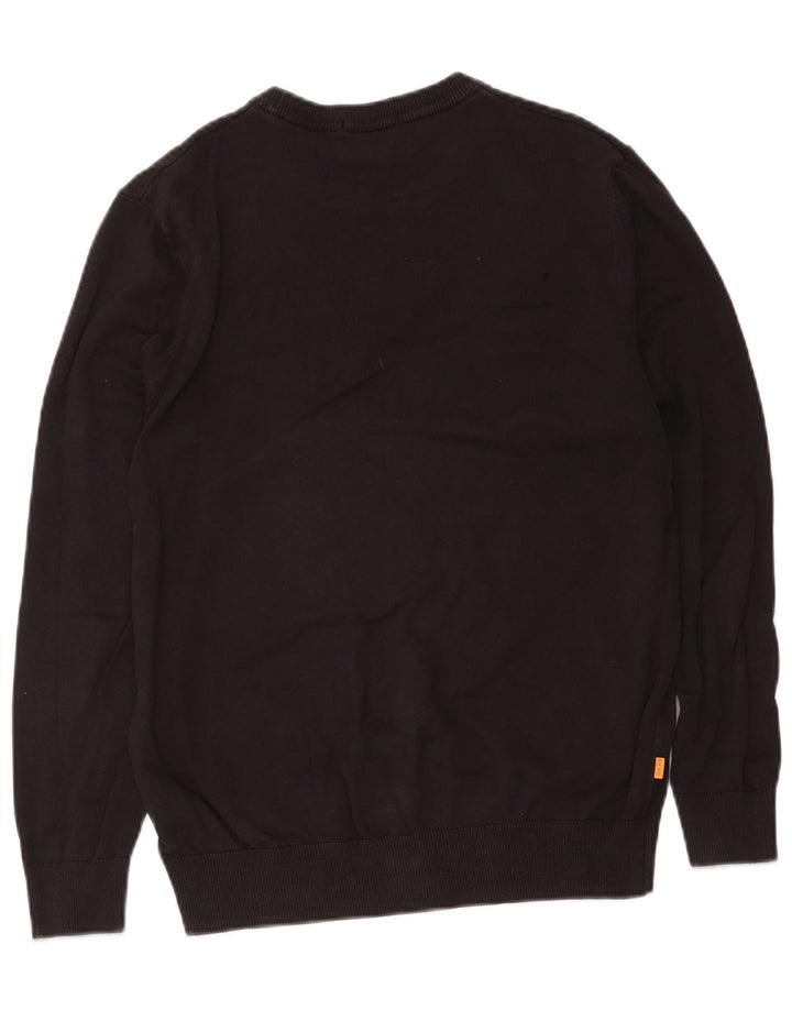 Maglione maglione girocollo da uomo Timberland in cotone nero medio