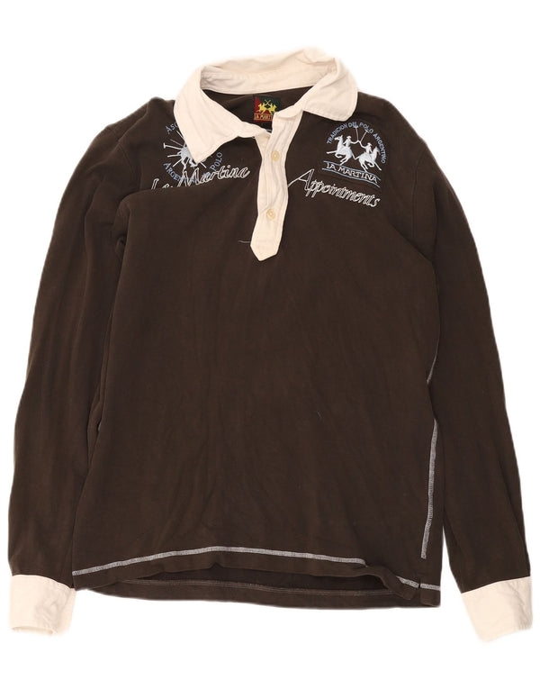 Polo da rugby grafica da uomo La Martina Large Brown Colourblock