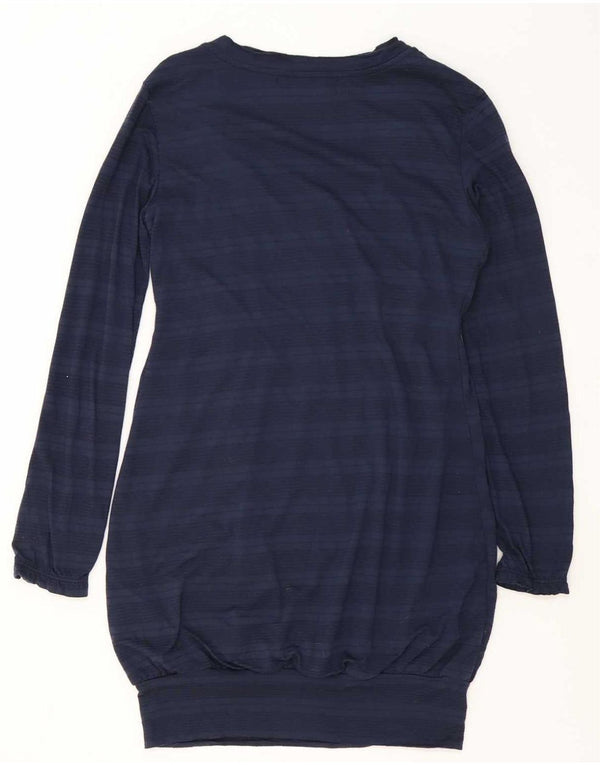 Desigual Abito a maniche lunghe da donna a palloncino UK 14 Grande poliestere blu navy