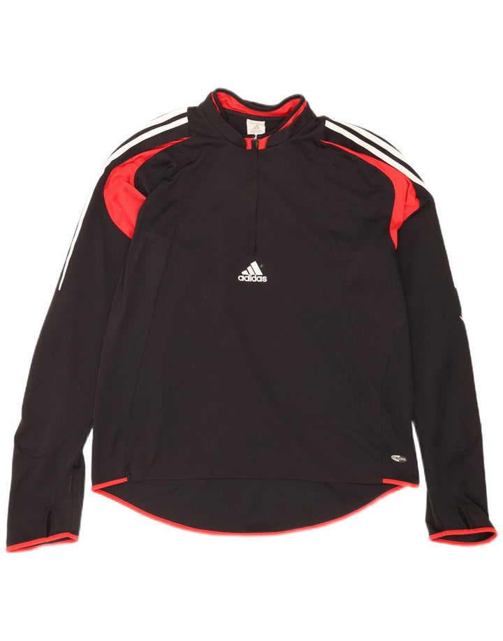 Adidas Uomo Climacool Zip Neck Pullover Tuta Top XL Nero Colourblock