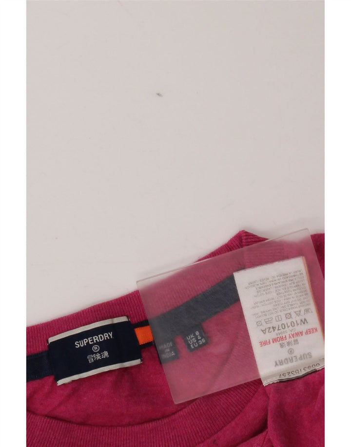 T-shirt oversize da donna Superdry UK 8 Small in cotone rosa