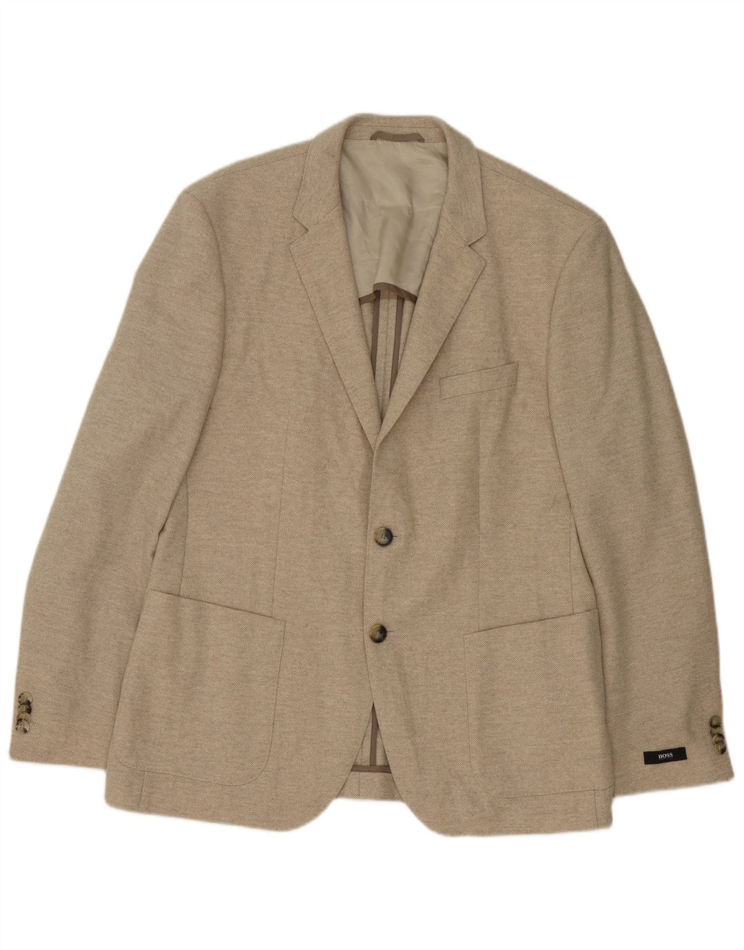 Giacca blazer da uomo a 2 bottoni Hugo Boss EU 52 XL Beige Lana vergine
