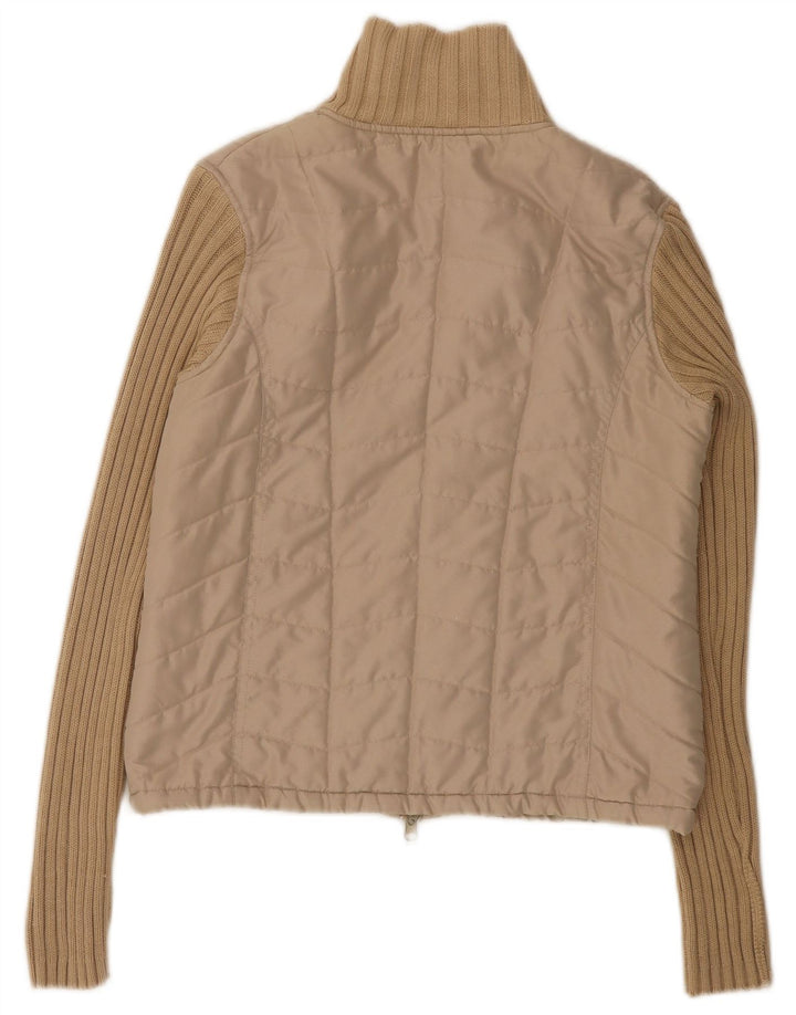 Giubbotto bomber vintage da donna EU 36 piccolo poliestere beige