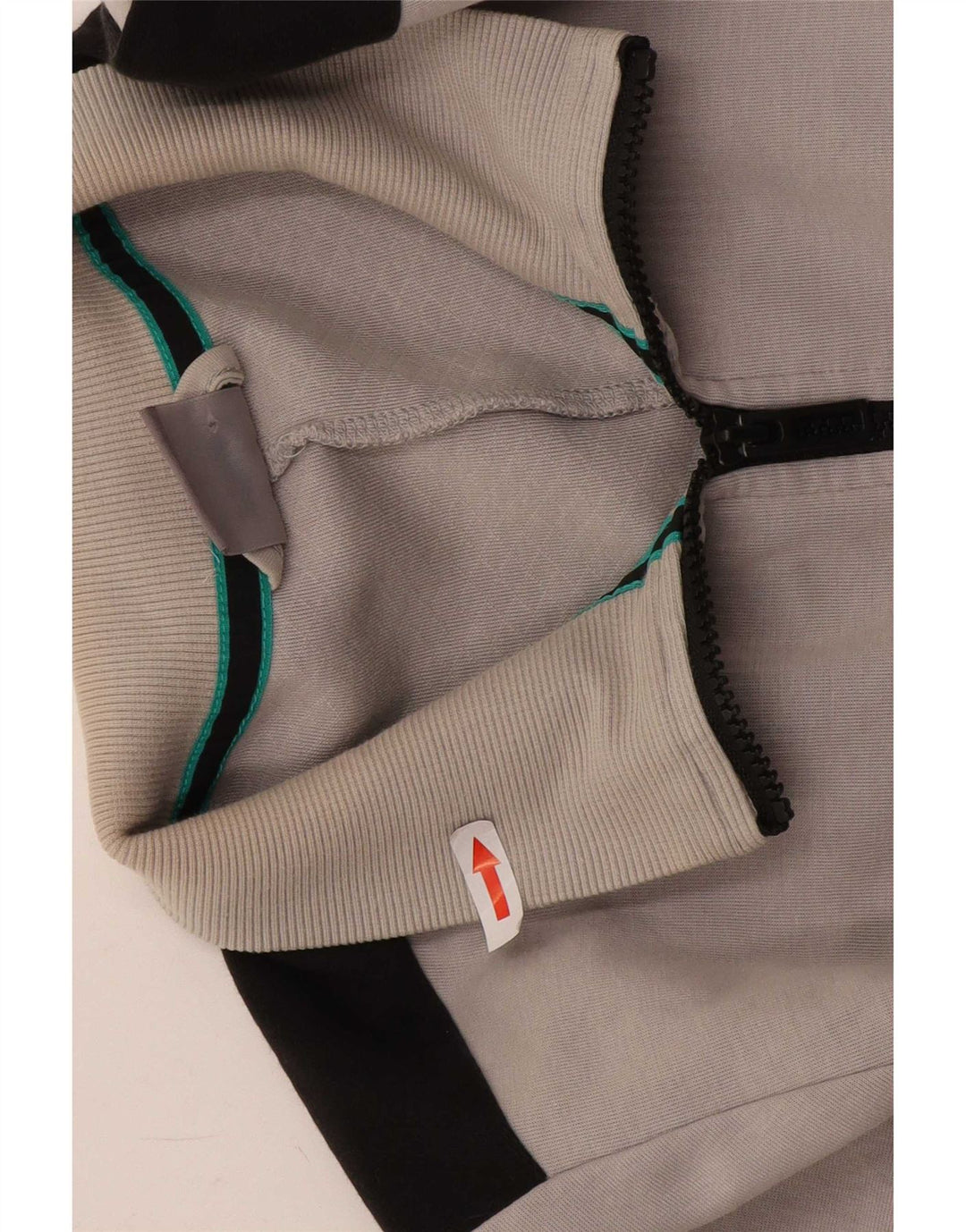 Giacca da ginnastica da donna Puma UK 16 Large in cotone color block grigio