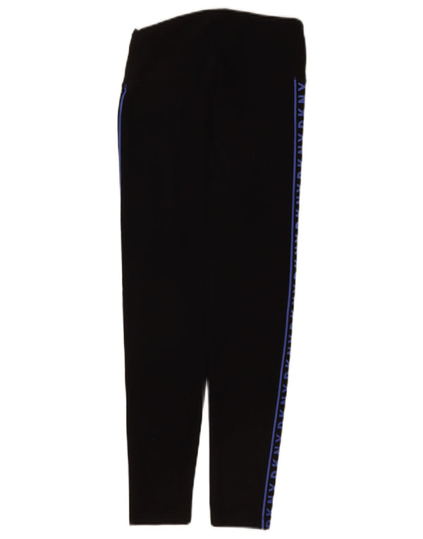 Leggings grafici crop da donna Dkny UK 4 XS cotone color block nero