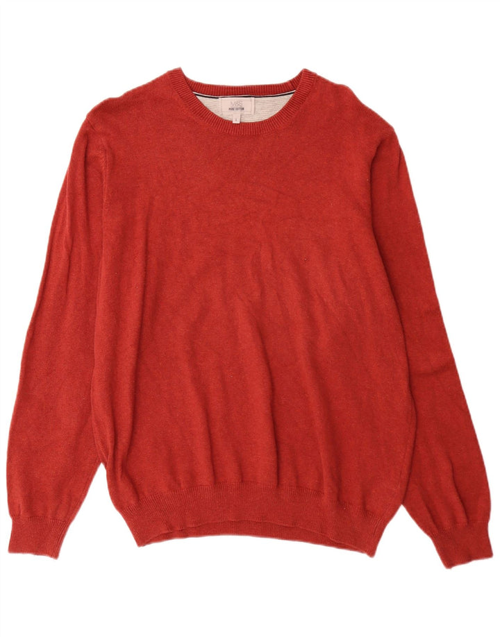 Marks & Spencer Maglione da uomo con scollo a barca grande in cotone rosso