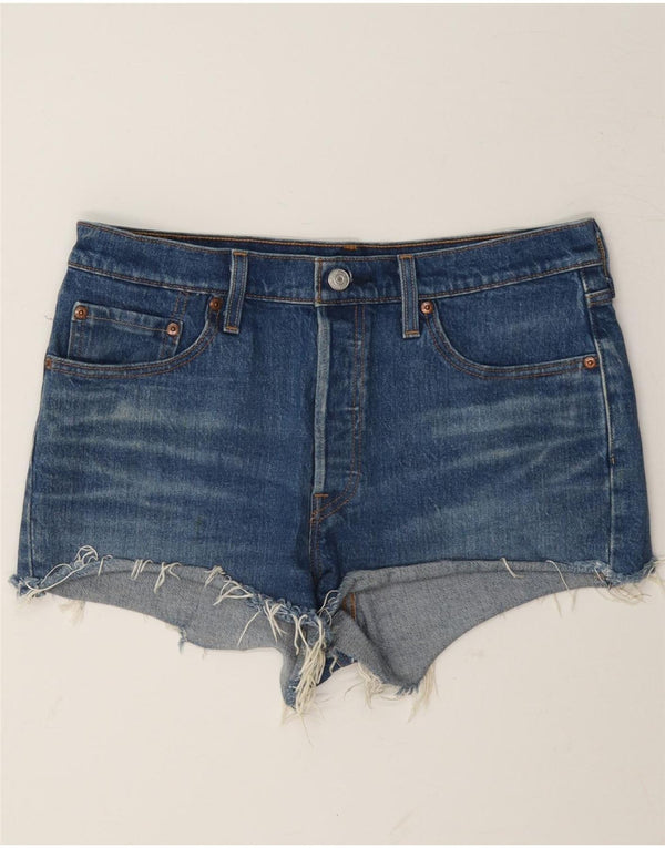 Pantaloncini di jeans Levi's 501 da donna W29 piccoli in cotone blu