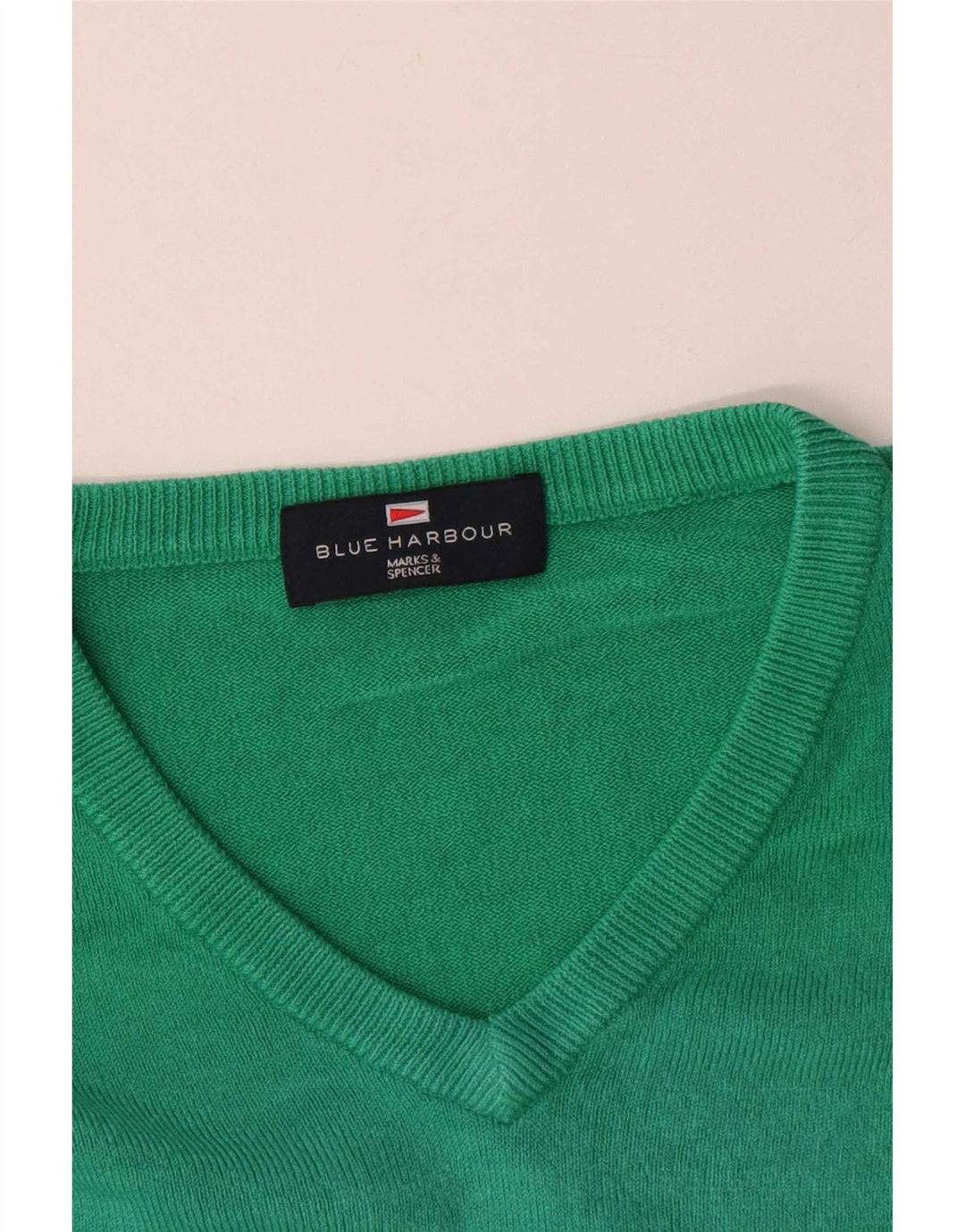 Maglione maglione con scollo a V blu Harbour da uomo Marks & Spencer grande verde