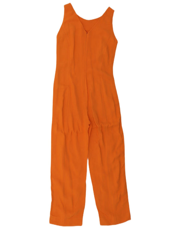 Tuta senza maniche vintage da donna UK 12 Lana arancione media