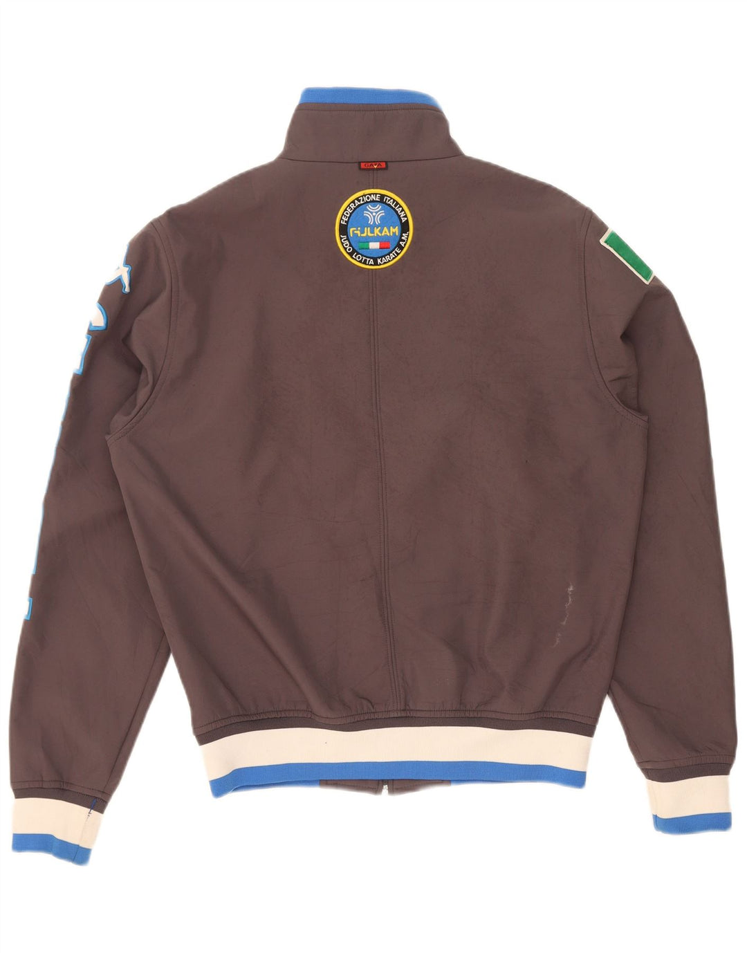 Giacca da tuta grafica Kappa Italia da uomo, color block marrone medio