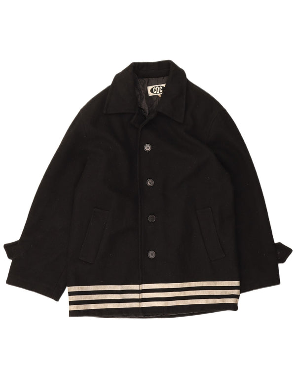 Soprabito vintage da uomo IT 50 grande in lana a righe nere