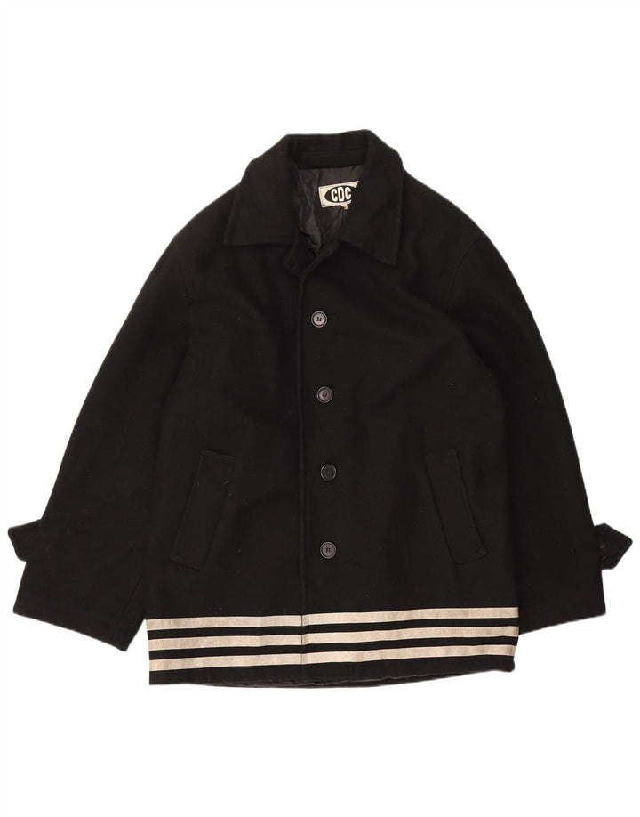 Soprabito vintage da uomo IT 50 grande in lana a righe nere