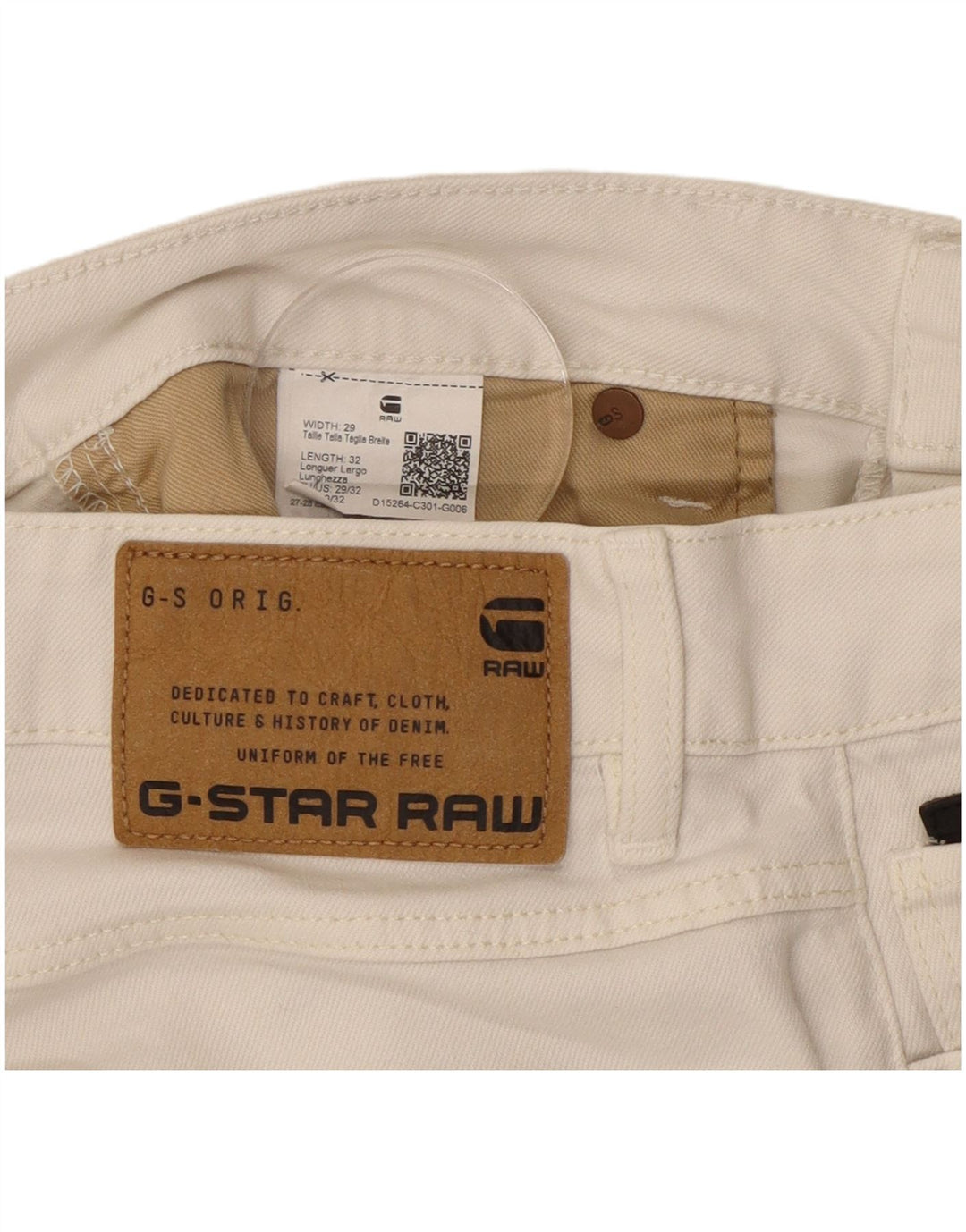 Jeans slim da donna G-STAR W29 L29 cotone bianco