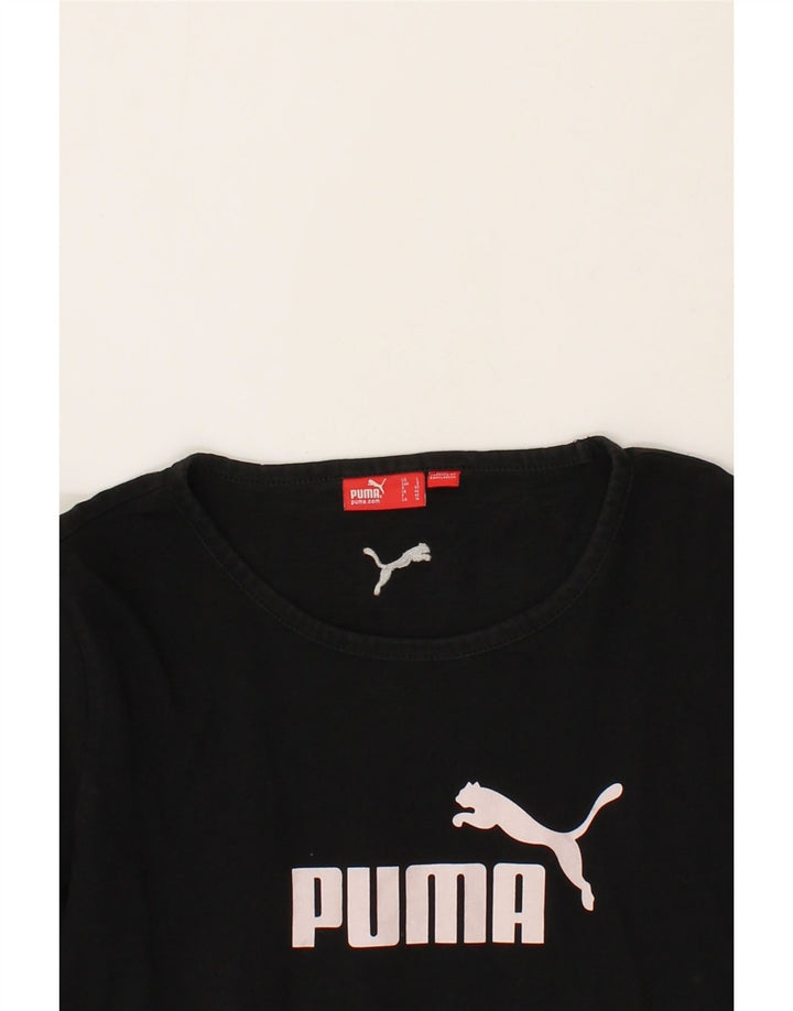 PUMA Womens Graphic Sweatshirt Jumper UK 14 Medium  Black Vintage Puma and Second-Hand Puma from Messina Hembry 