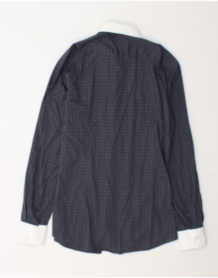 Camicia slim fit da uomo Hugo Boss taglia 40 15 3/4 cotone a quadri grigio medio
