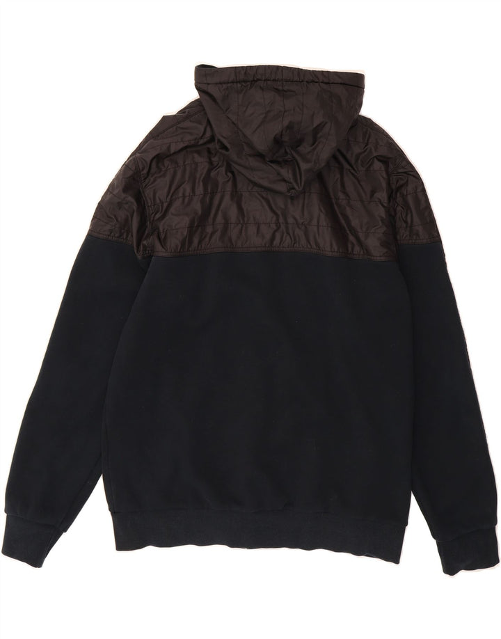 PUMA Mens Zip Hoodie Sweater Large Navy Blue Colourblock Vintage Puma and Second-Hand Puma from Messina Hembry 