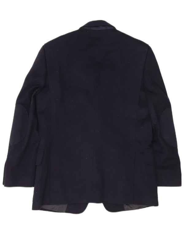 Giacca blazer vintage da uomo a 2 bottoni IT 48 media lana vergine blu navy