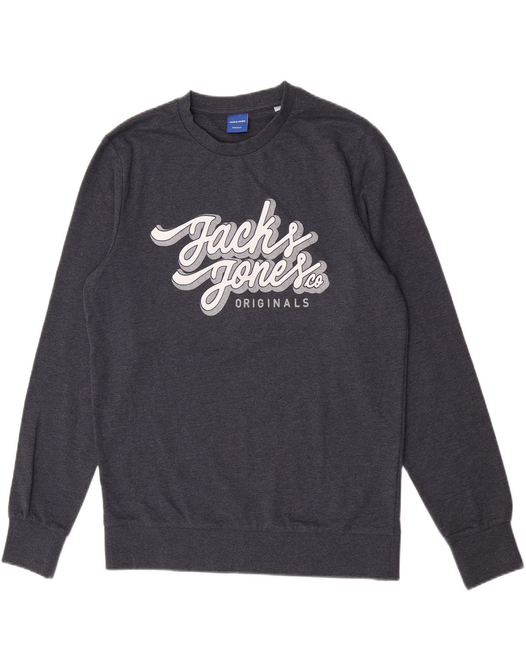 Jack & Jones Felpa con grafica da uomo Maglione in cotone chiazzato blu medio