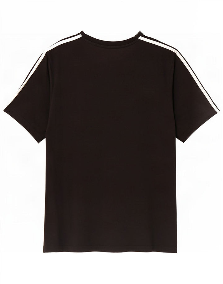 T-shirt Adidas da uomo Top media in cotone nero