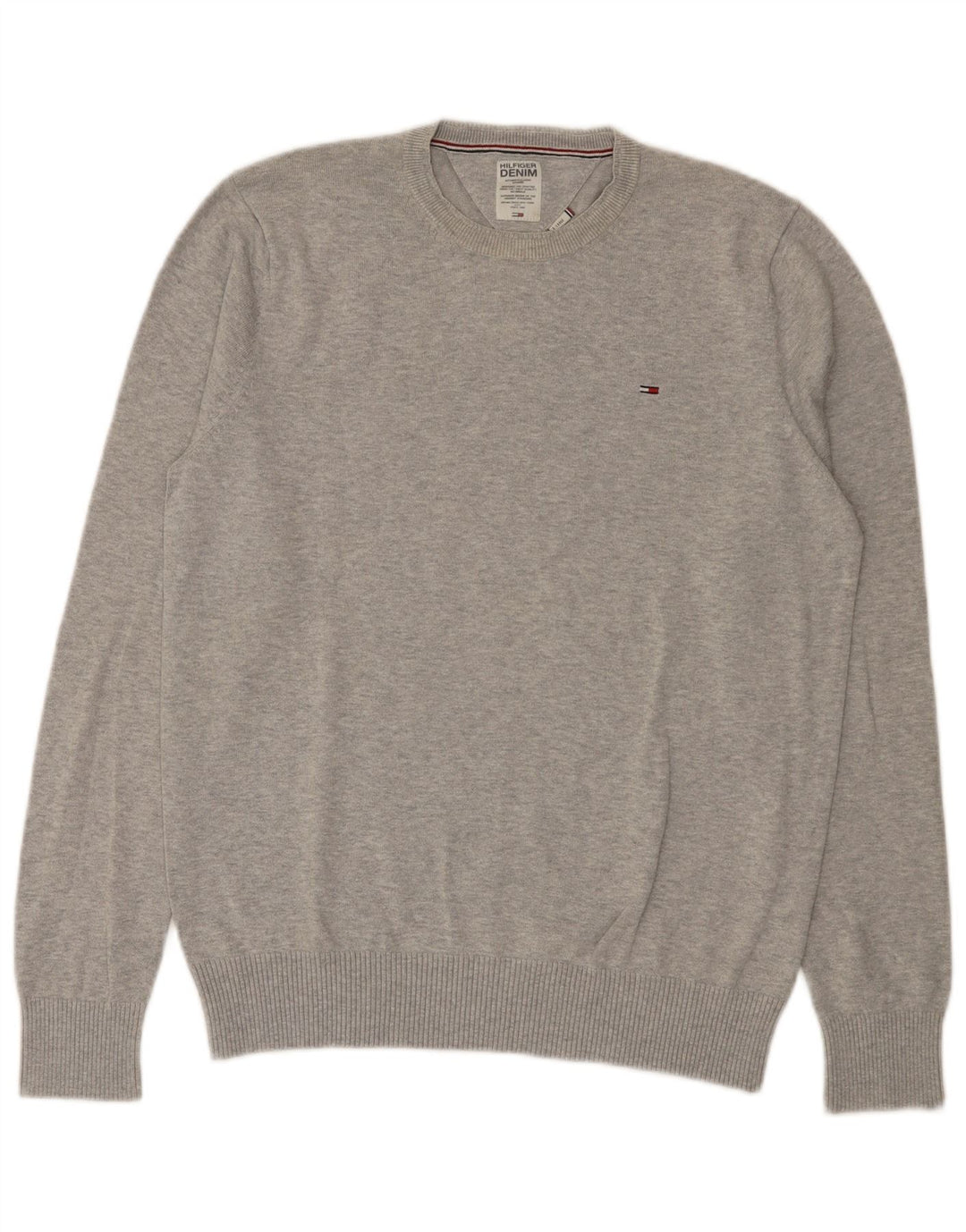 Maglione maglione girocollo da uomo Tommy Hilfiger XL in cotone grigio