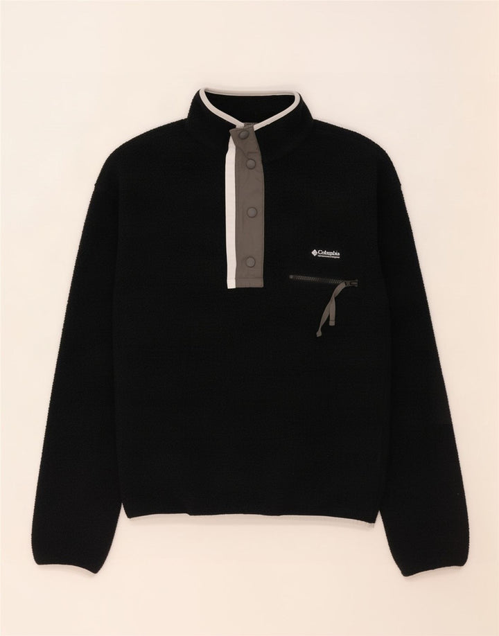 Maglione in pile da uomo Columbia con collo a bottoni 2XS poliestere nero
