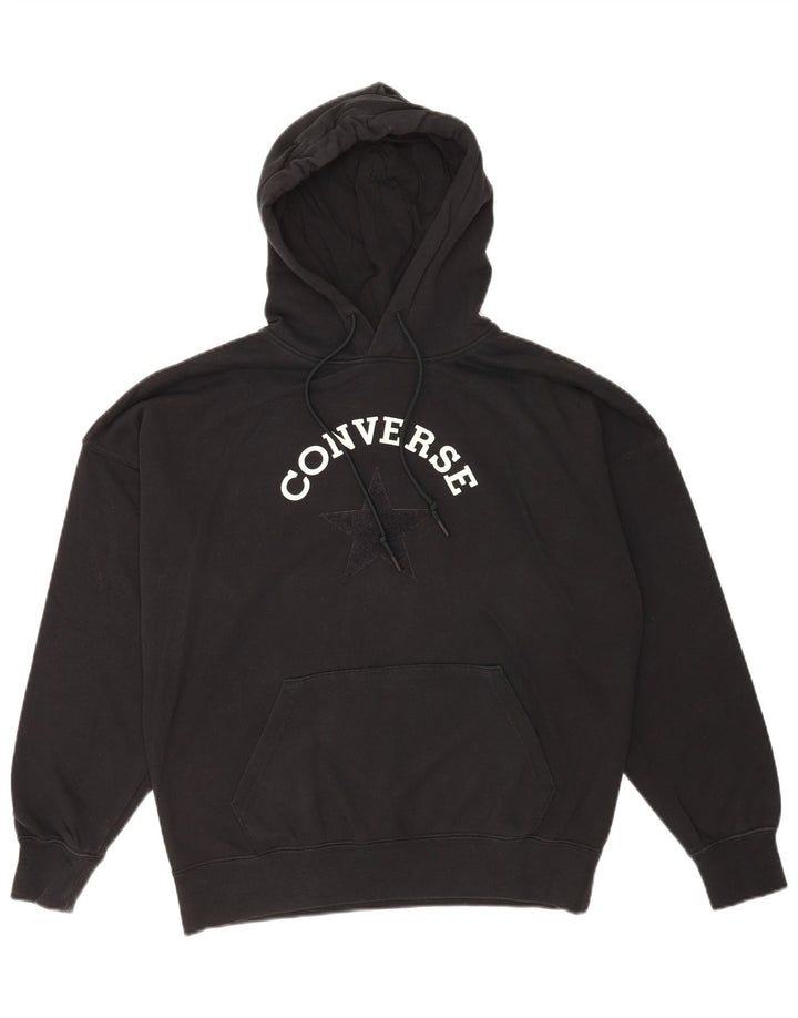 Felpa con cappuccio grafica da uomo Converse, cotone nero medio
