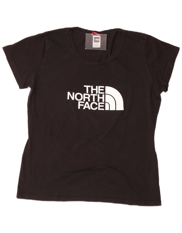 THE NORTH FACE T-shirt grafica da donna Top UK 18 XL Cotone nero