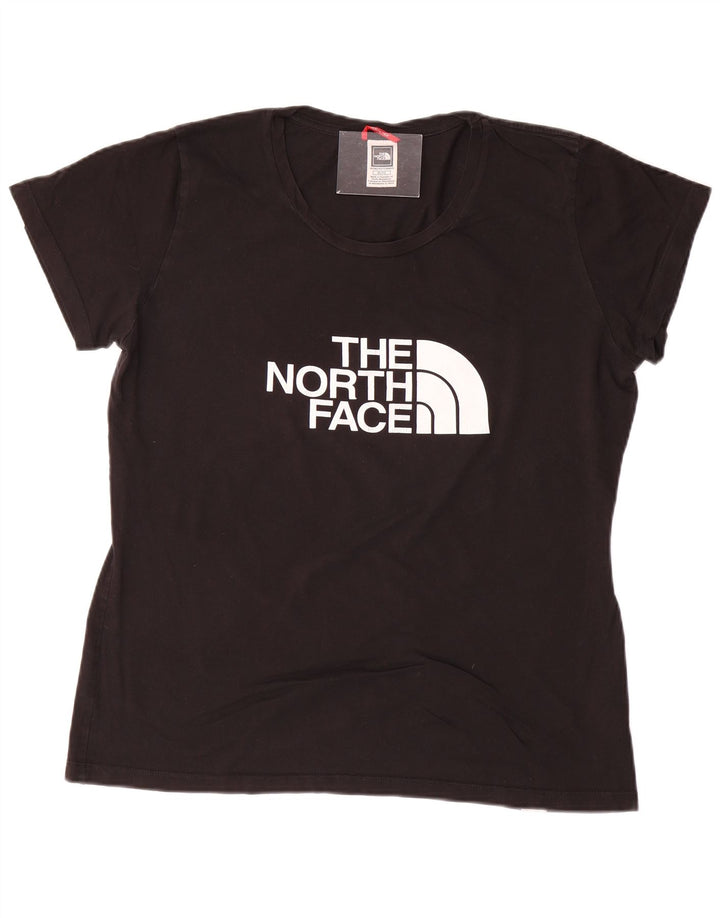 THE NORTH FACE T-shirt grafica da donna Top UK 18 XL Cotone nero
