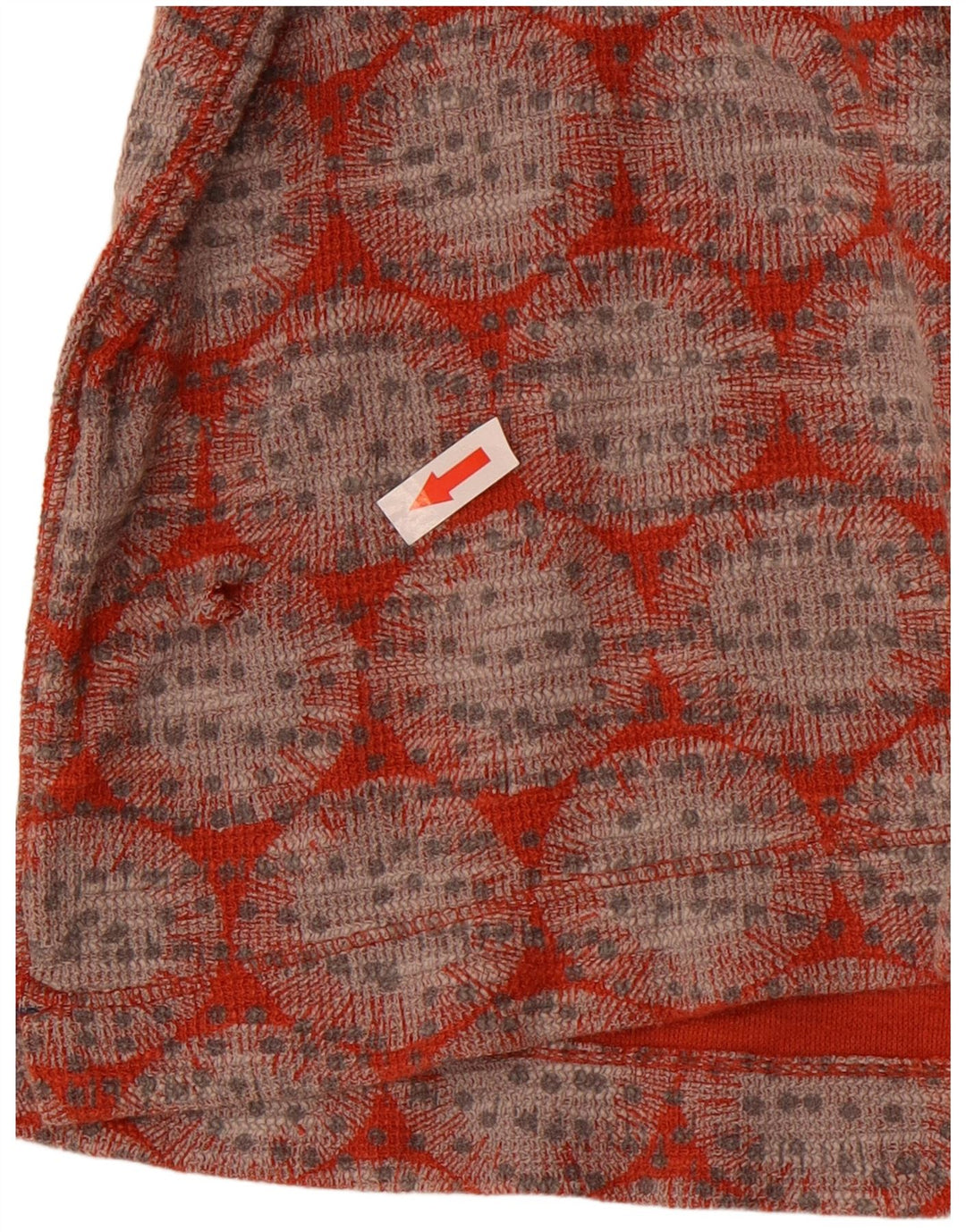 Top corto da donna a maniche lunghe White Stuff UK 12 Rosso medio geometrico