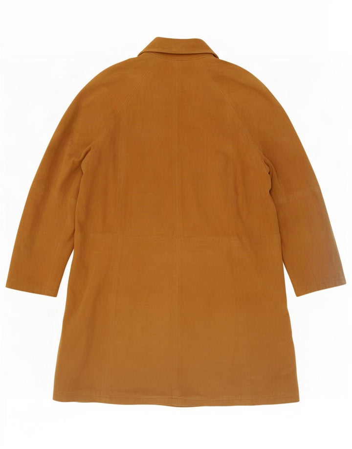 Soprabito vintage da donna oversize in pelle scamosciata IT 42 in pelle beige medio